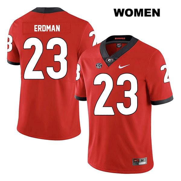 Georgia Bulldogs Women's Willie Erdman #23 NCAA Legend Authentic Red Nike Stitched College Football Jersey AOH8756AE